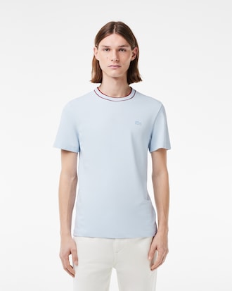 Men's Stretch Piqué Striped Collar T-Shirt