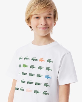 Crocodile Print Cotton T-Shirt