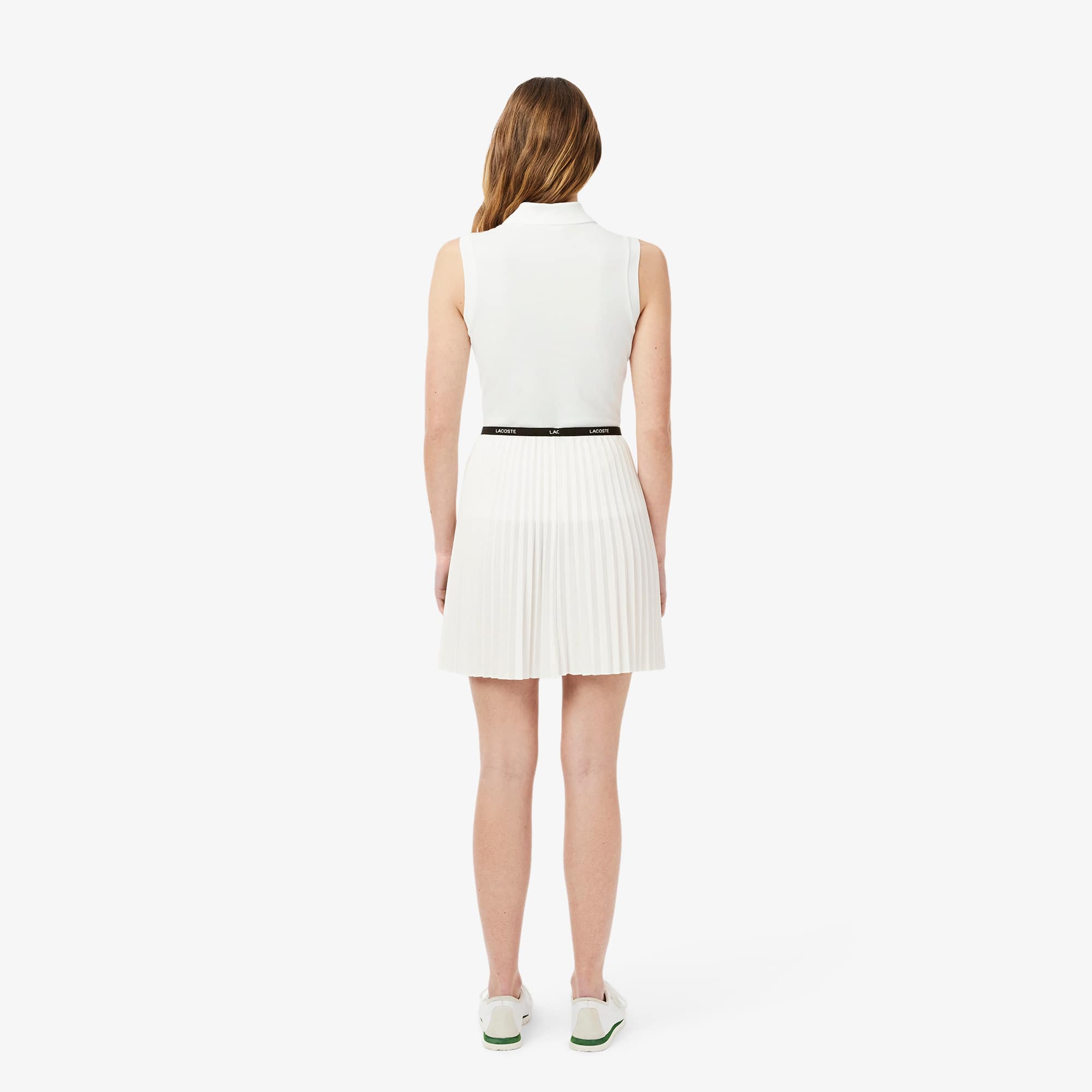 ★LACOSTE★ Women's New Gathered Skirt Beige JF806E-55G02S Women's Long Pleated Flannel Skirt - Shorts & Skirts - New