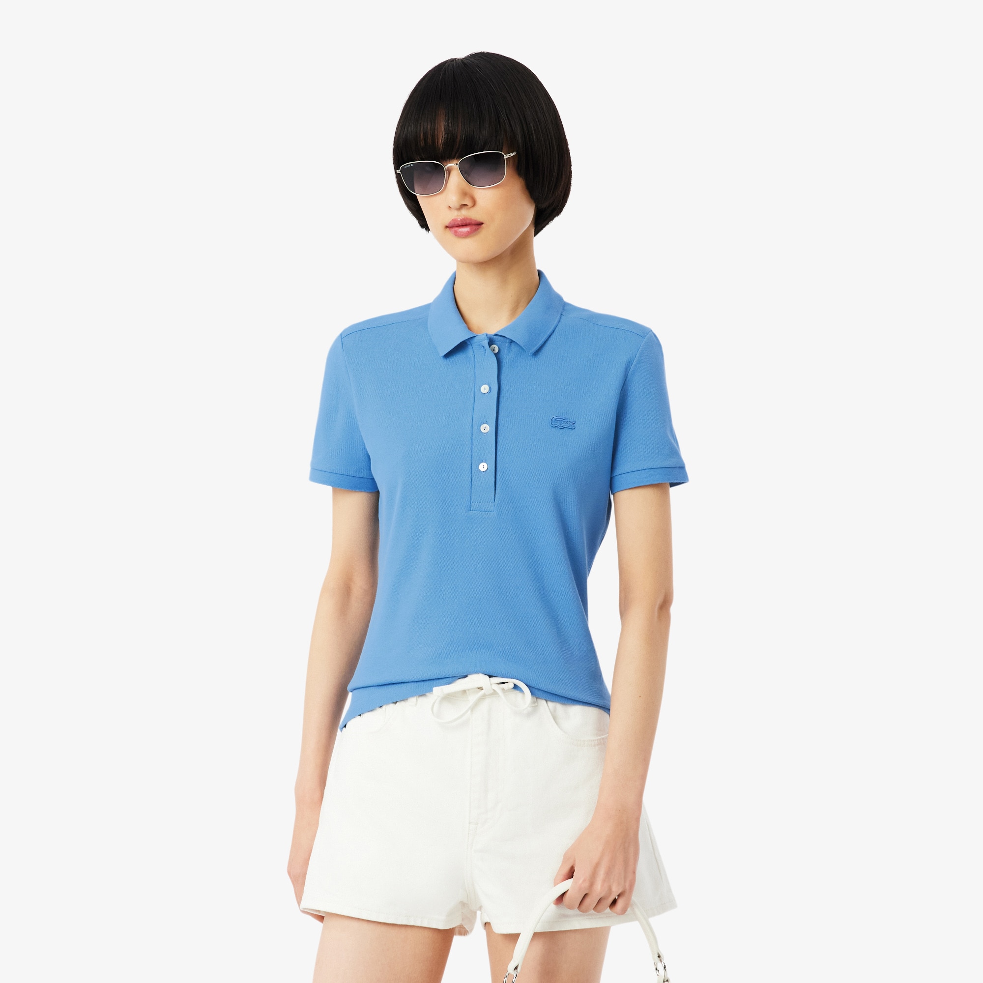 Lacoste Women's L.12.D Slim Fit Stretch Mini PiquÃ© Polo