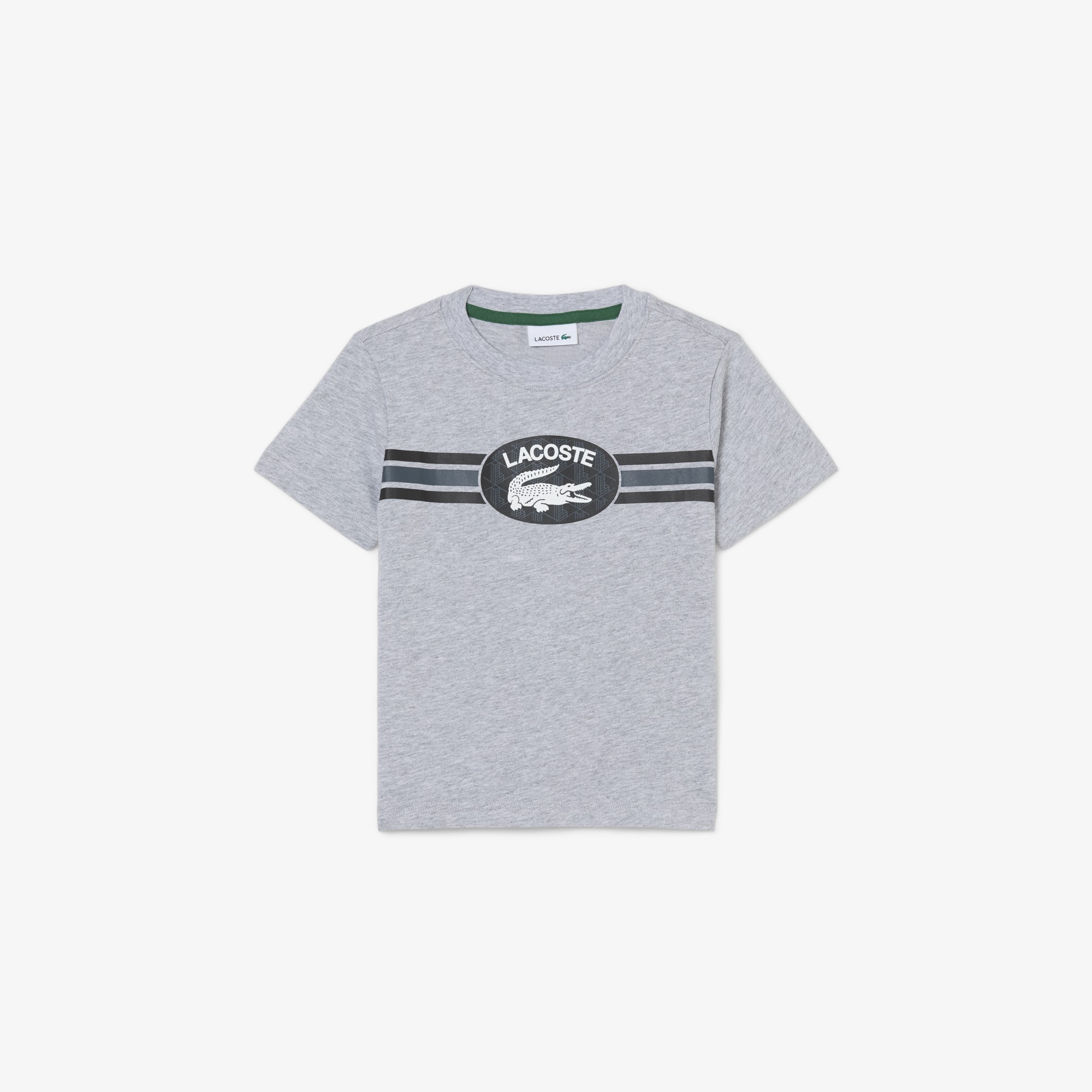 Lacoste Boys' Monogram Print Cotton T-shirt - 6 Years In Gray