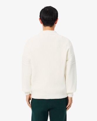 French Made Cotton Polo Collar Sweater