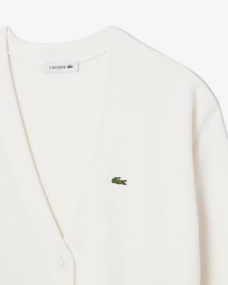 Women's V-Neck Moss Stitch Cotton Cardigan