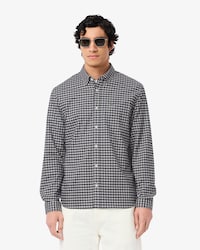 Camisa para hombre de corte regular con cuadros el&aacute;sticos
