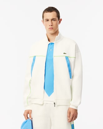 Men's Loose Fit Zip-Up Piqué Sweatshirt