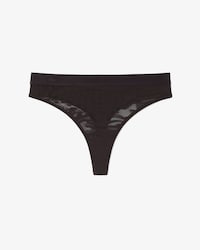 Logo Waist Mesh String Briefs