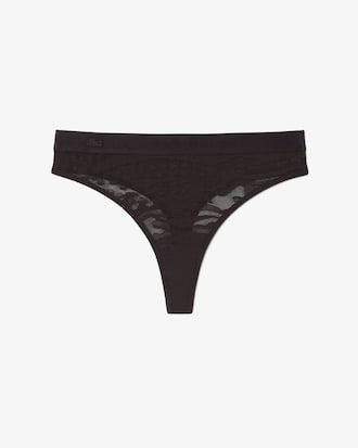 Logo Waist Mesh String Briefs