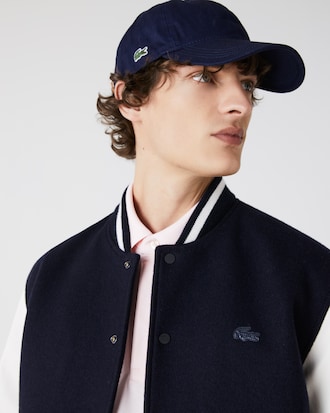 Casquette en coton avec lani&egrave;re contrast&eacute;e