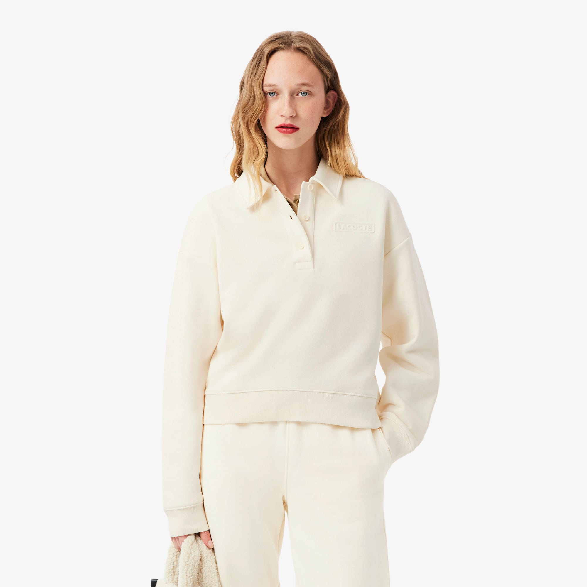 Women's Polo Collar Sweatshirt - Sweaters & Sweatshirts
