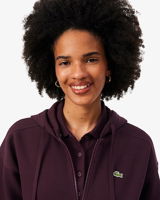 Sweatshirt &agrave; capuche zipp&eacute; en Piqu&eacute;