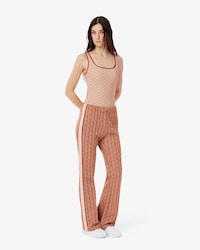 Pantalones Deportivos Acampanados Con Monograma Para Mujer