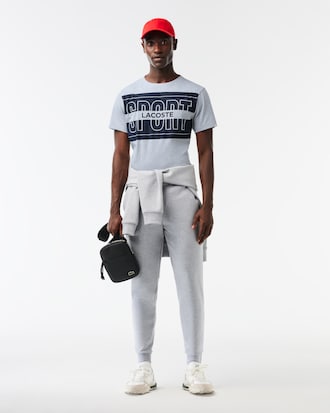 Playera deportiva con estampado de algodón para hombre