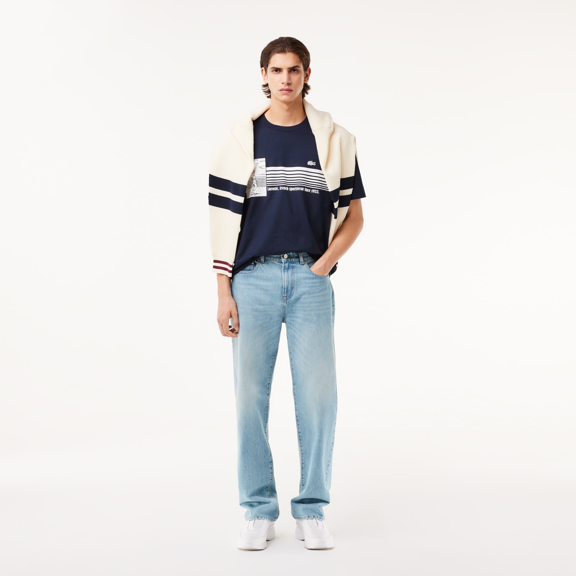 LACOSTE『Made in France』オーガニックコットンTシャツ LACOSTE tシャツ オーガニックコットン 裏パイル地 オーバー