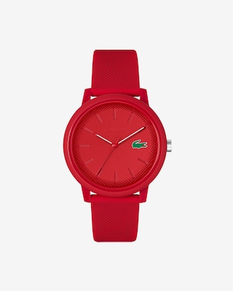 Men&rsquo;s Lacoste.12.12 Red Silicone Strap Watch