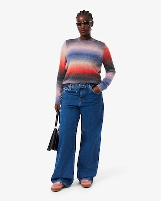 Women's Crew Neck Ombré Sweater