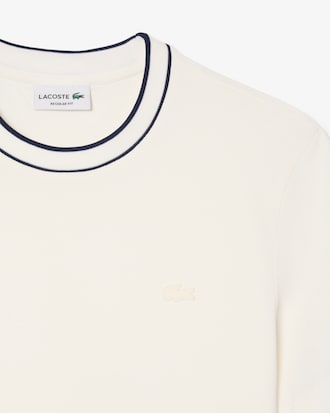 Playera Para Hombre En Piqu&eacute; El&aacute;stico Con Cuello A Rayas