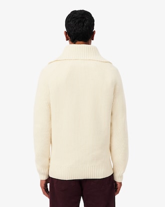 High Neck Pearl Rib Knit Sweater