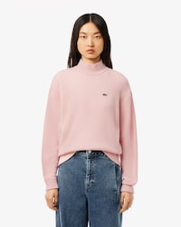 Suéter Relaxed Fit De Lana Cardada Con Cuello Alto