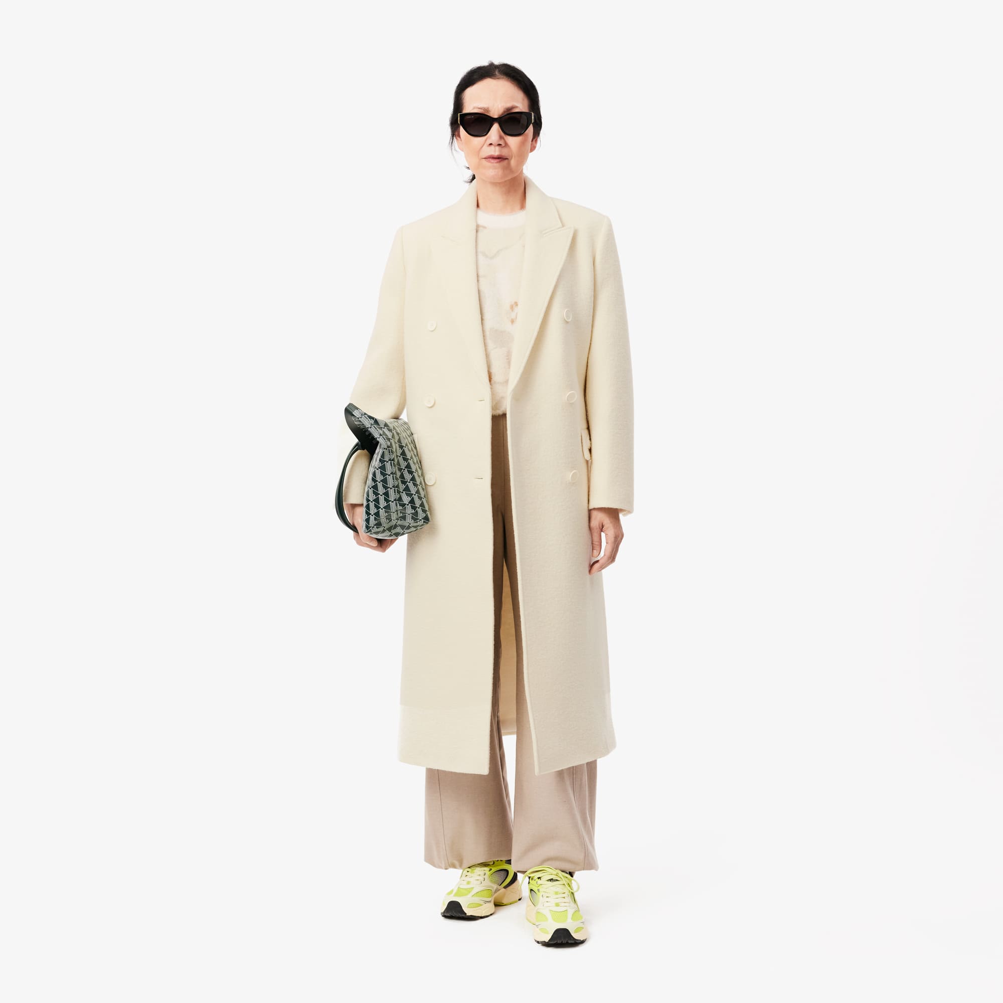 コート No.1022 S wool60 long COAT (3color) Karizma 100% Wool Green Overcoat Winter Coat 1980's Size 16