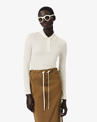 Runway Slim Fit Long Silk Sleeved Polo Shirt
