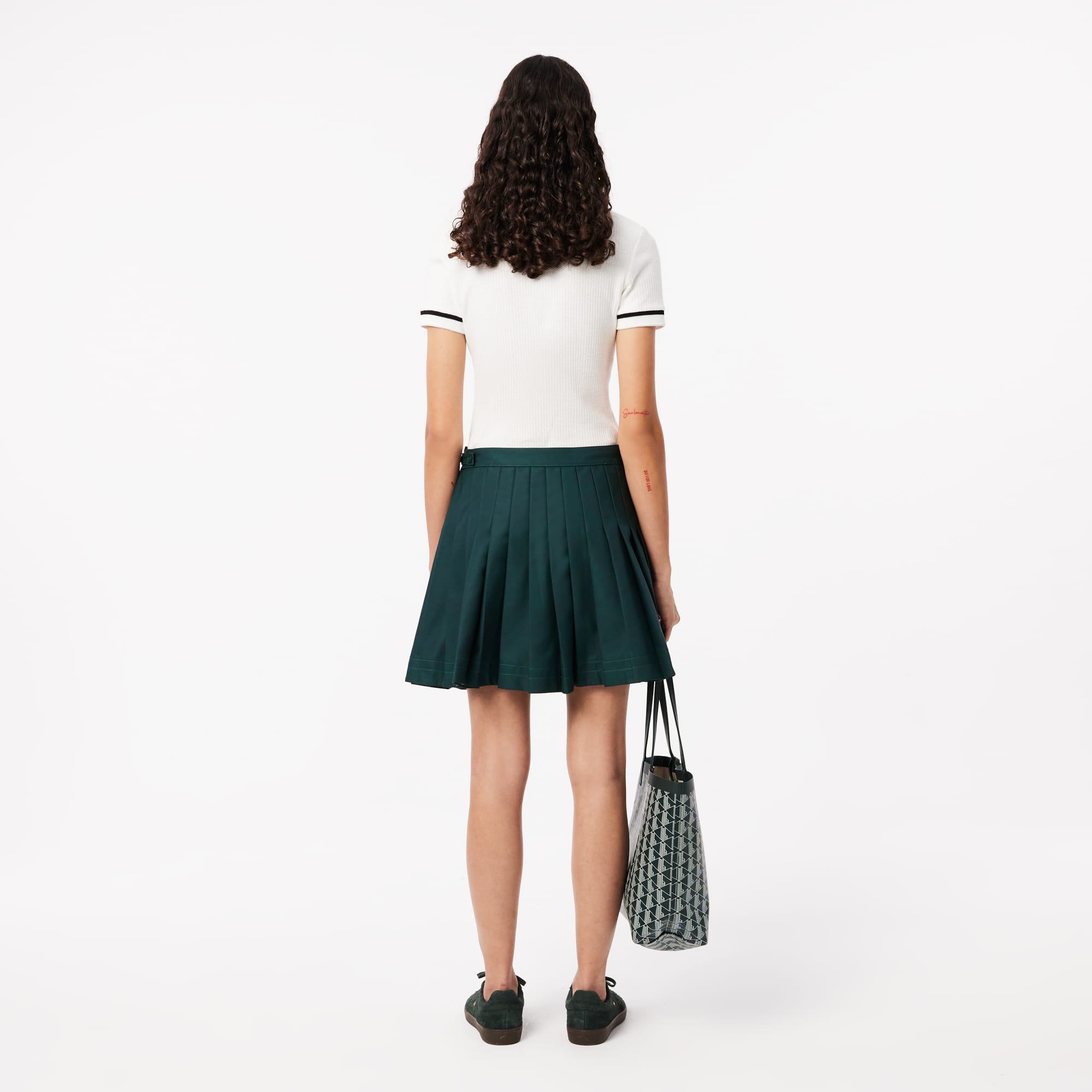 Women's Contrast Topstitched Pleated Skirt - Shorts & Skirts