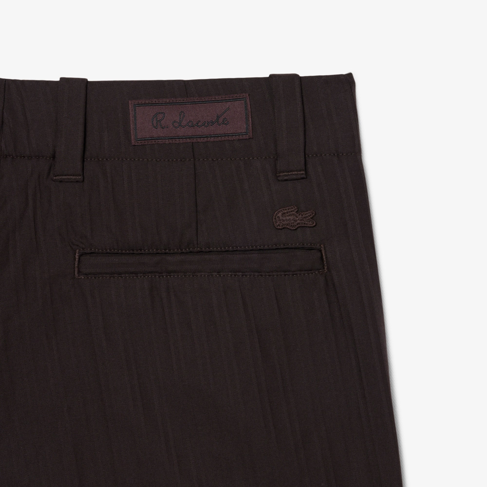 Straight Fit Striped Cotton Suit Pants