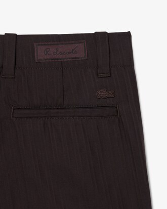 Straight Fit Striped Cotton Suit Pants