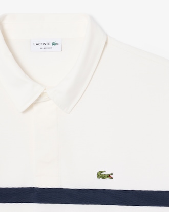 Relaxed Fit Striped Piqu&eacute; Rugby Polo Shirt