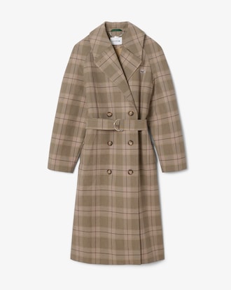 Women's Water-Repellent Plaid Wrap Coat