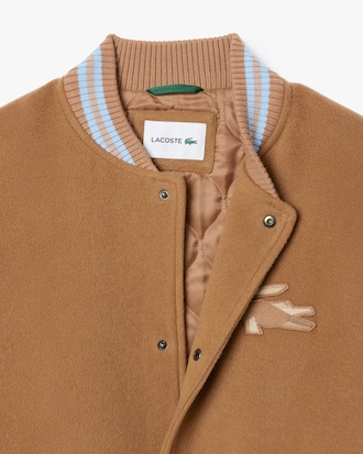 Men's Wool Crocodile Badge Bomber Jacket