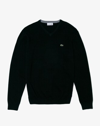 Su&eacute;ter de algod&oacute;n org&aacute;nico con cuello V para hombre