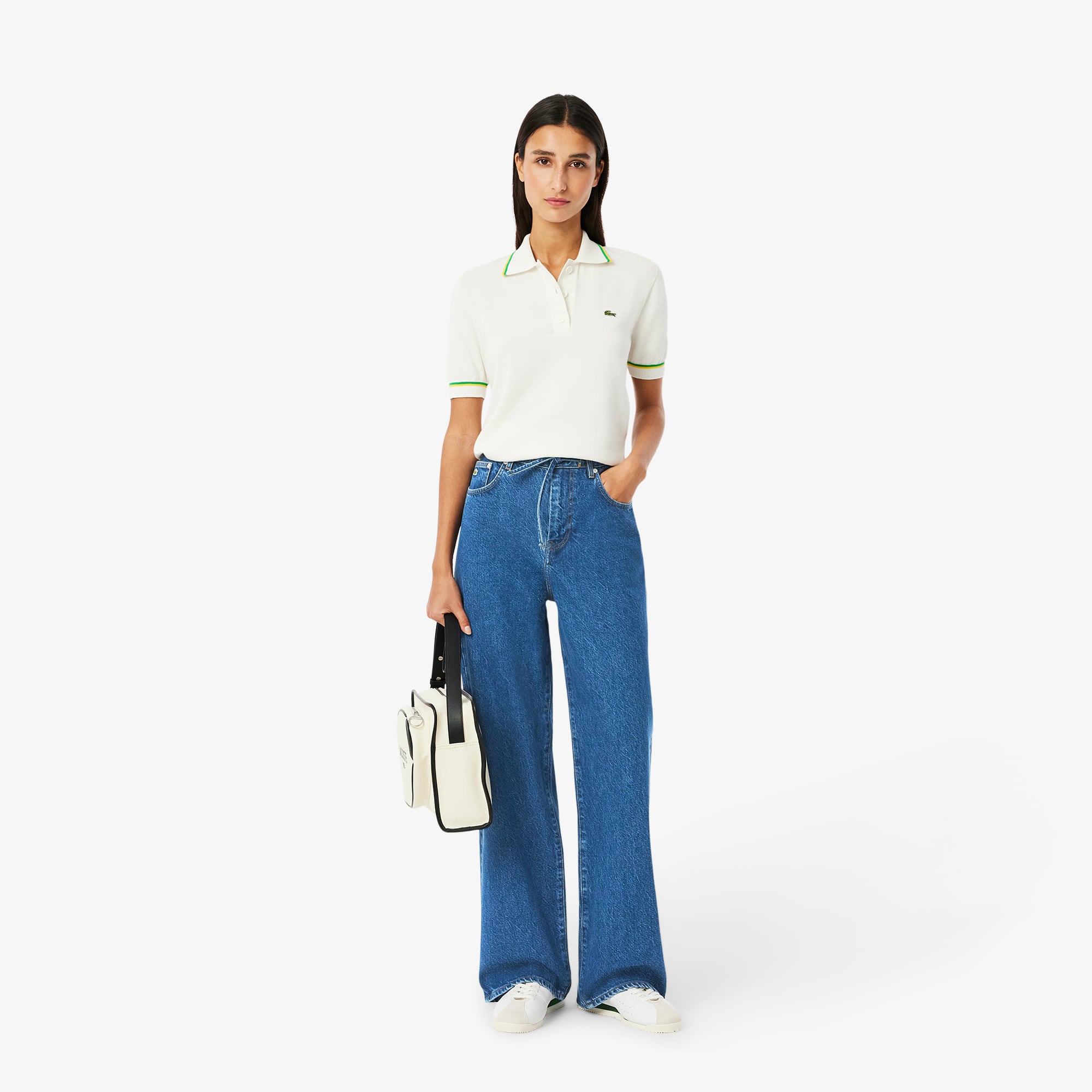 Lacoste Women's Wide Leg Denim Jeans