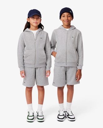 Short enfant Lacoste en molleton gratté de coton biologique