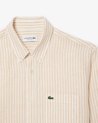 Chemise rayée homme regular fit en lin 