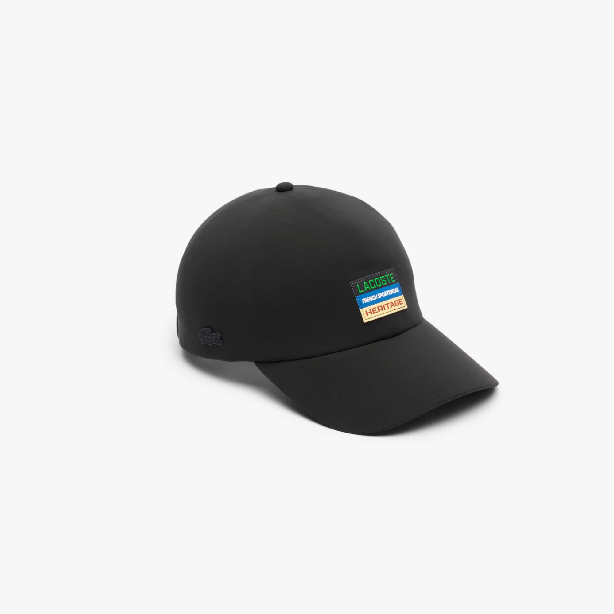 Lacoste Unisex Water-repellent Badge Cap - One Size In Black