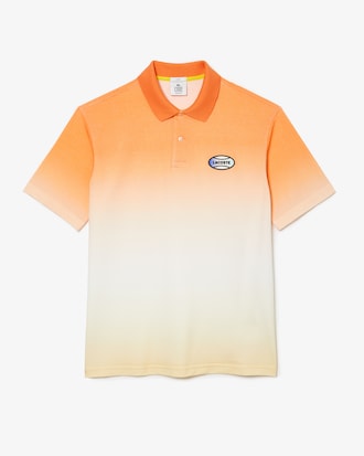 Unisex Lacoste L!VE Loose Fit Gradated Print Cotton Polo Shirt