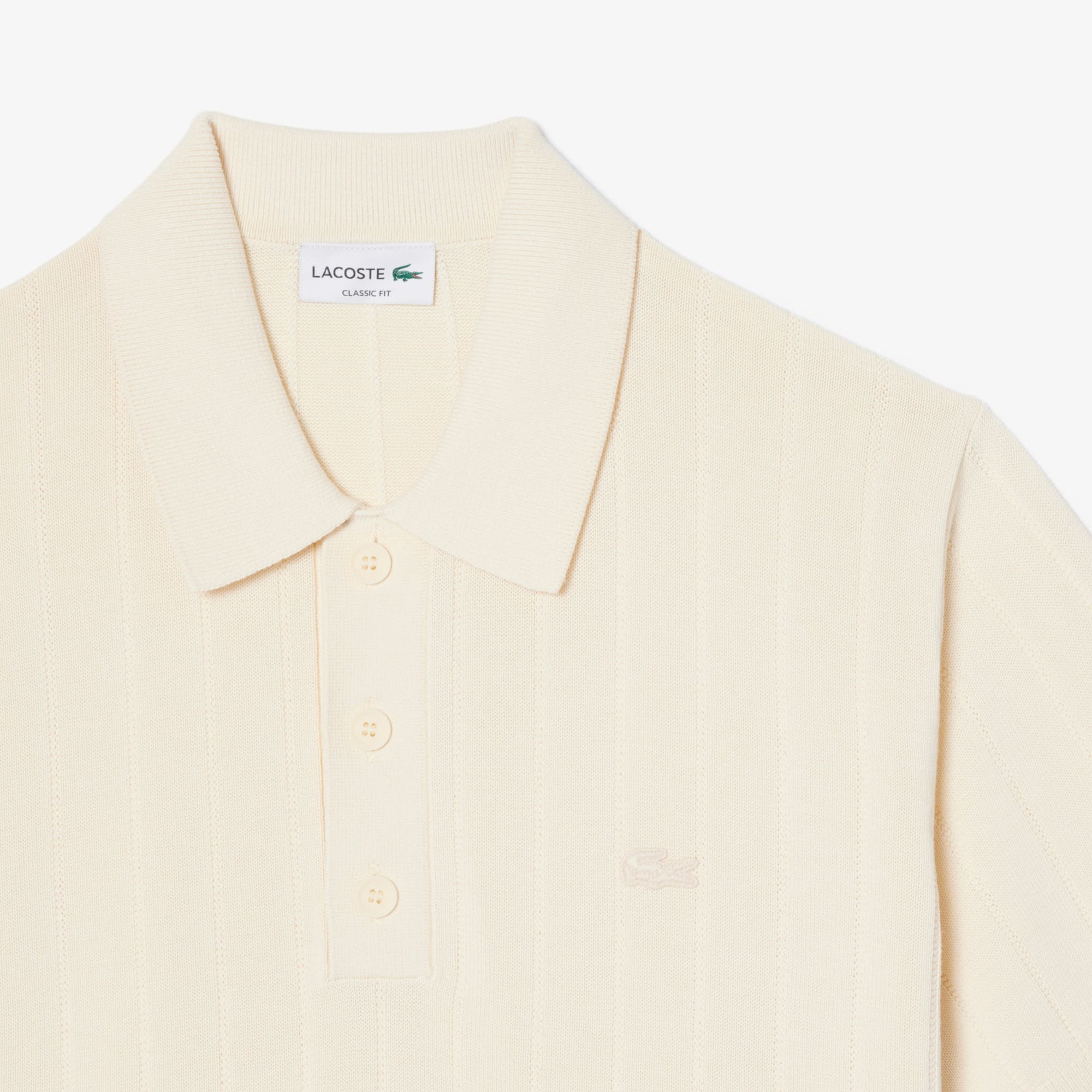 Fluid Ribbed Knit Polo Collar Sweater