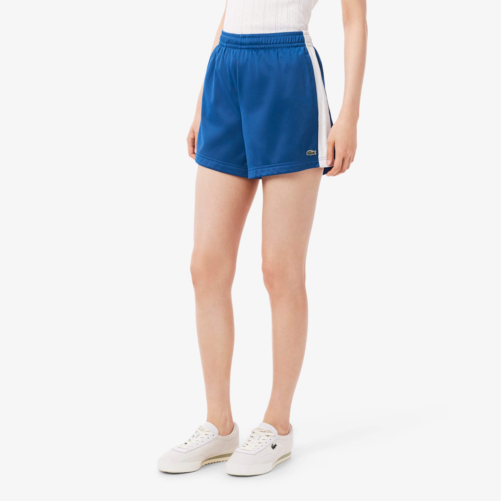 Women's Satin Jersey Pointelle Stripe Shorts