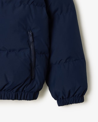 Kids' Embroidered Crocodile Hooded Puffer Jacket