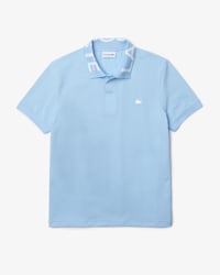 Men&rsquo;s Slim Fit Lettered Neck Light Breathable Piqu&eacute; Polo