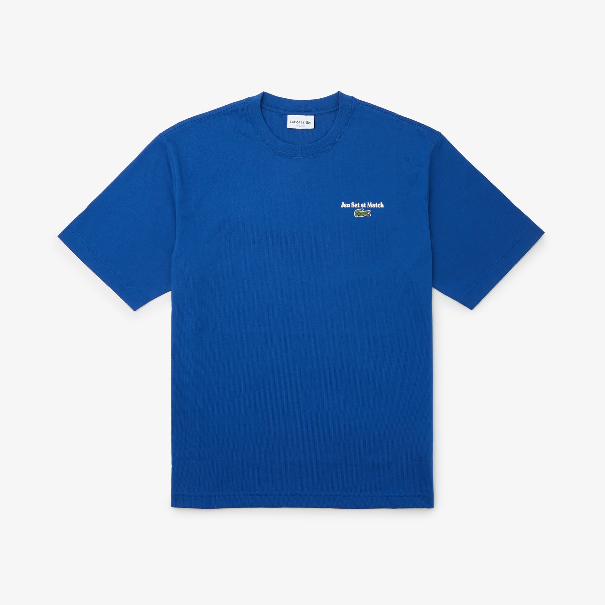 Lacoste Men's Loose Fit Heavy Jersey Printed T-shirt - Xxl - 7 In Blue