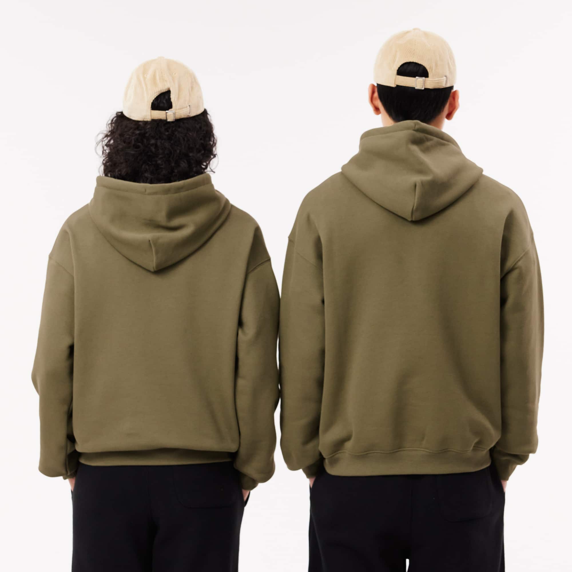 Unisex Loose Fit Badge Accent Hoodie - Sweaters & Sweatshirts
