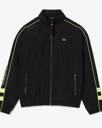 Men's Contrast Details Water-Resistant Zip-Up Jacket