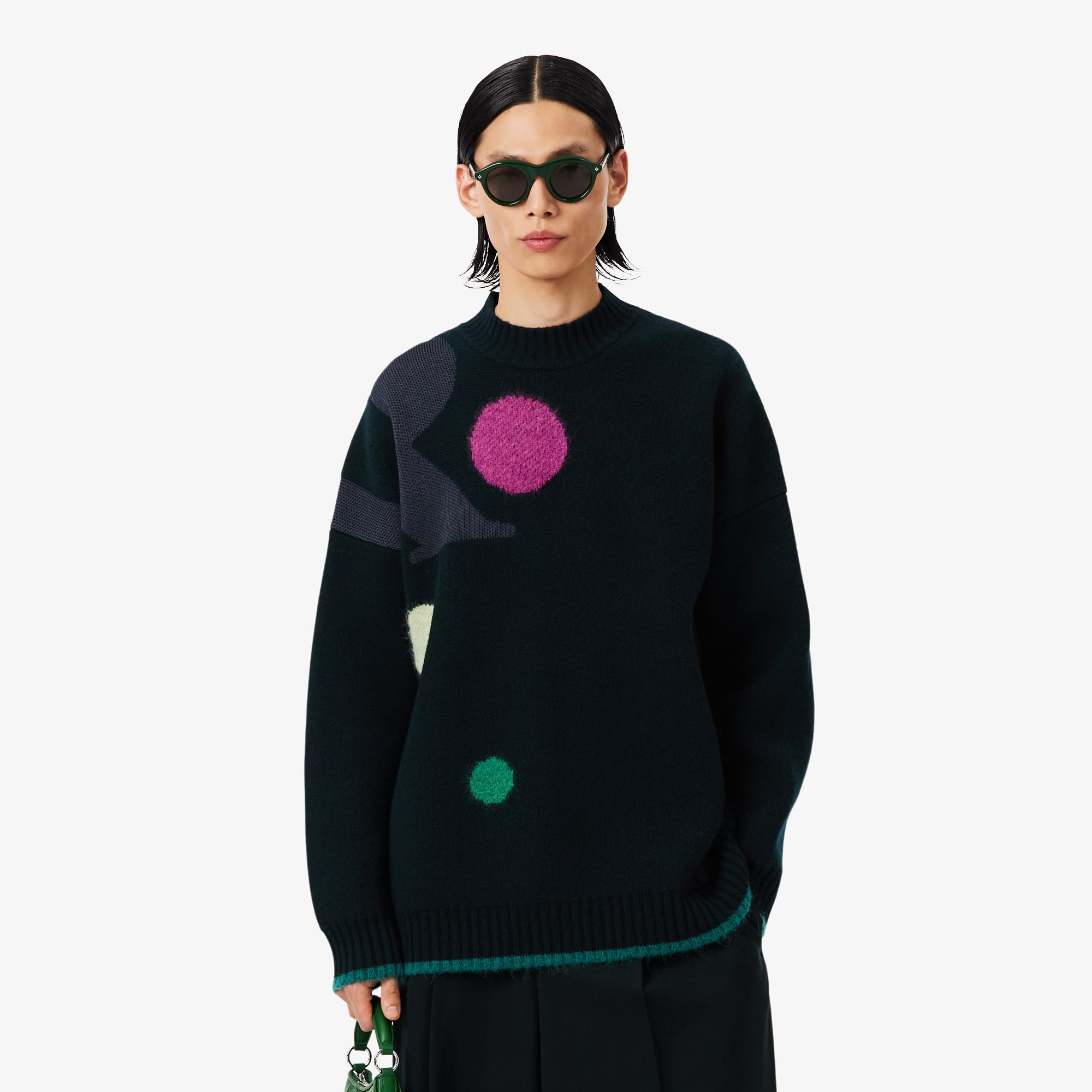 Lacoste Runway Graphic Jacquard Sweater