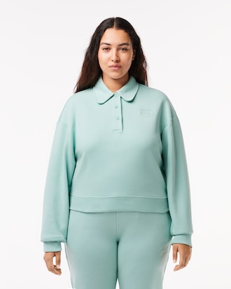 Women's Relaxed Fit Embroidered Polo Sweatshirt 