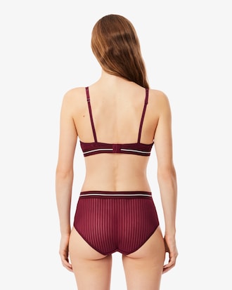 Velour Stripe Mesh Triangle Bralette
