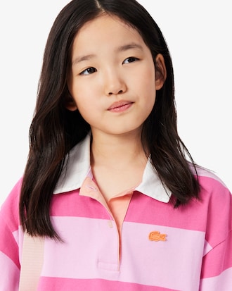 Oversized Striped Cotton Rugby Polo