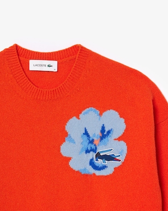 Women's Flower Motif Wool Sweater