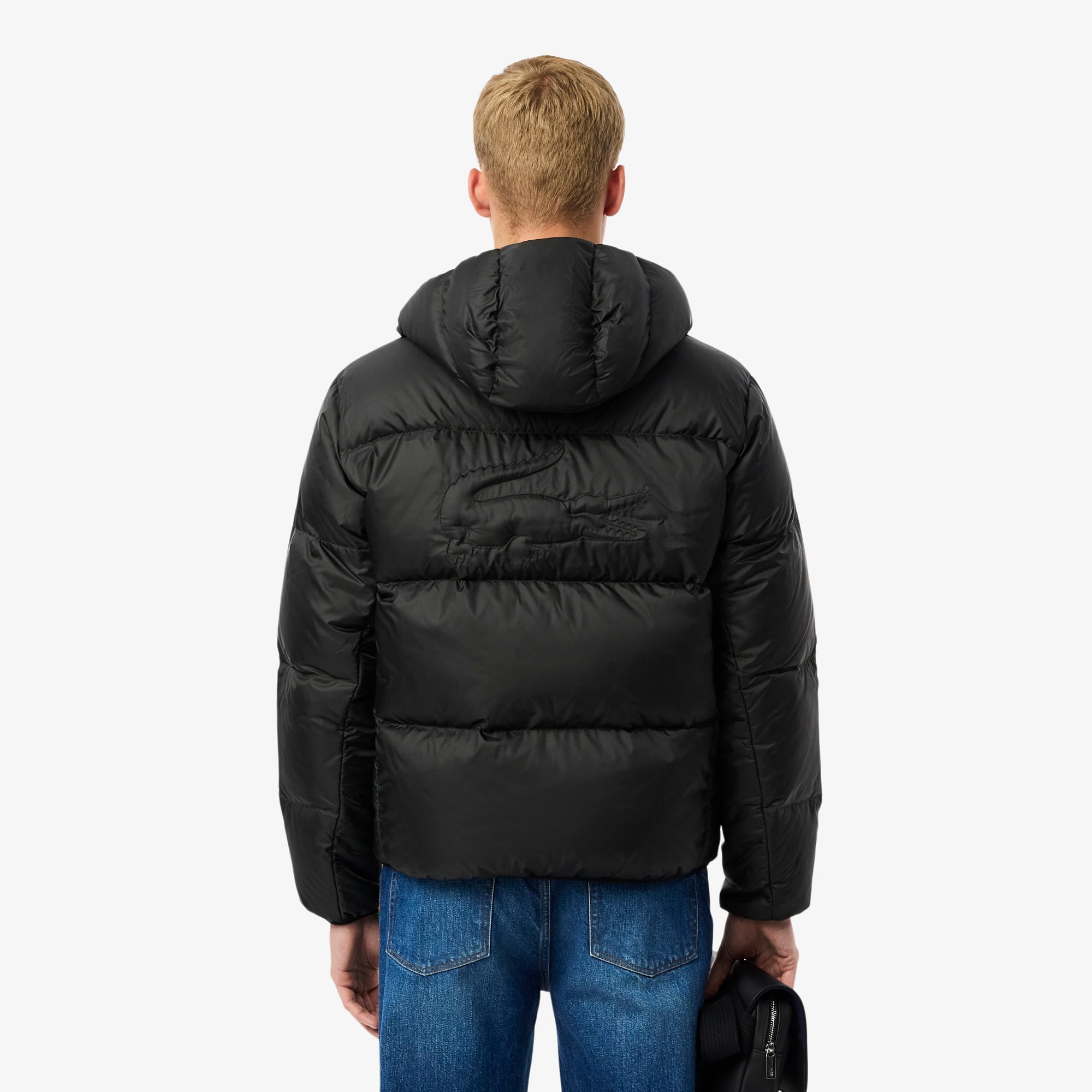 LACOSTE ファーダウンジャケット　ブラック　S lacoste LACOSTE ラコステ ラクーンファー ダウン ジャケット