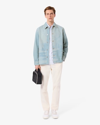 Men's Landscape Motif Denim Overshirt